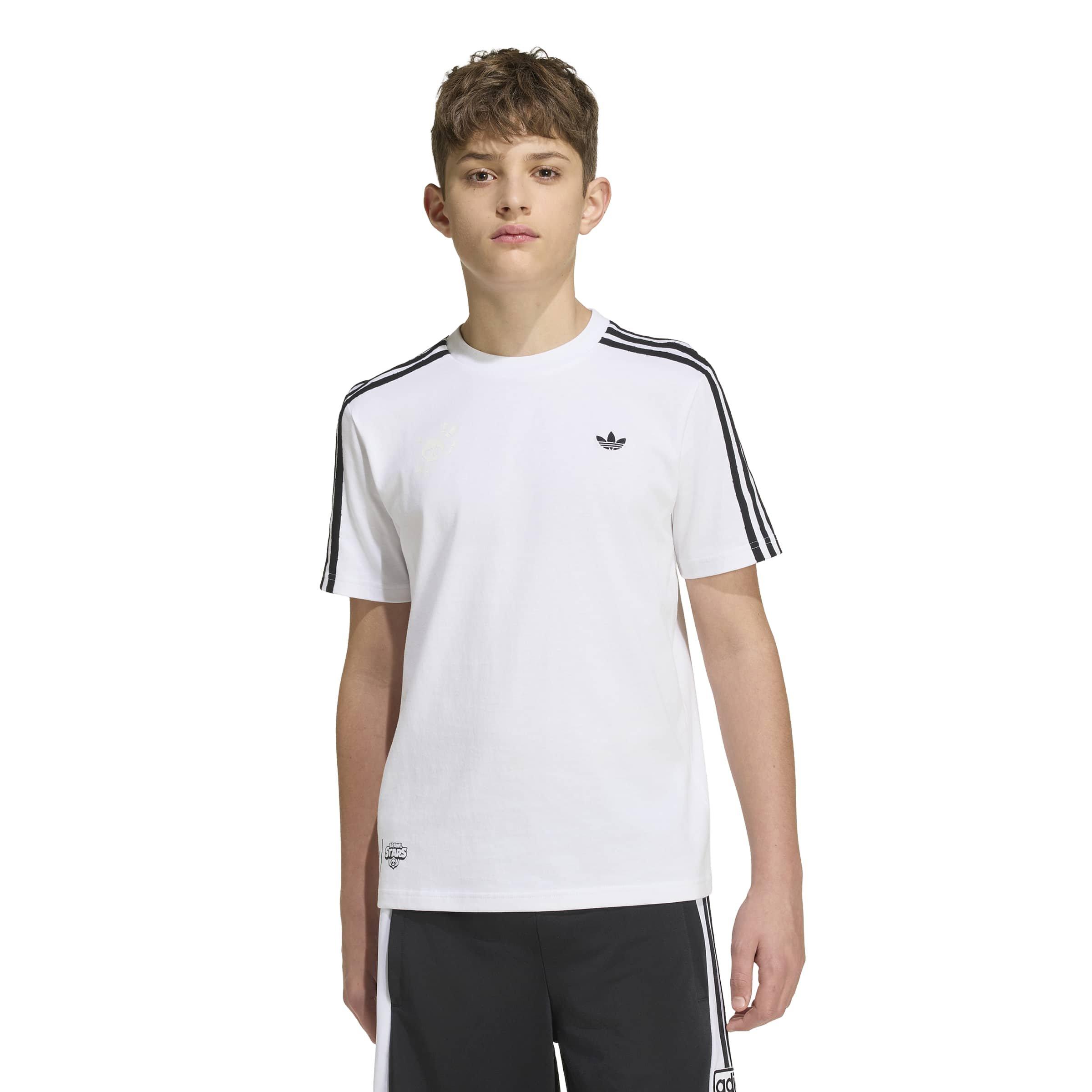 adidas Originals Big Boys' Graphic Loose Tee Shirt - White - WHITE